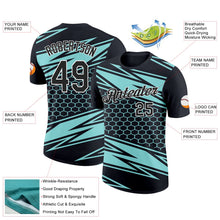 Laden Sie das Bild in den Galerie-Viewer, Uksn Individuelles Schwarz Eisblau-Weiß 3D Esports Funktions-T-Shirt
