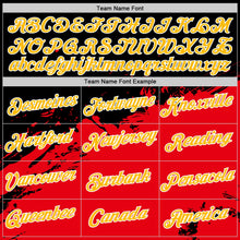 Laden Sie das Bild in den Galerie-Viewer, Uksn Individuelles Schwarz Gold-Feuerrot 3D Esports Funktions-T-Shirt
