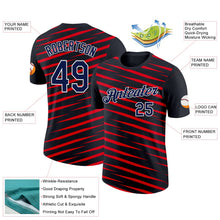 Laden Sie das Bild in den Galerie-Viewer, Uksn Individuelles Schwarz Marineblau-Feuerrot 3D Esports Funktions-T-Shirt
