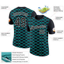 Laden Sie das Bild in den Galerie-Viewer, Uksn Individuelles Schwarz Aqua-Weiß 3D Esports Funktions-T-Shirt
