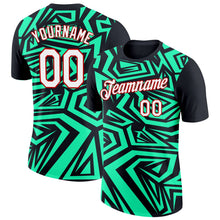 Laden Sie das Bild in den Galerie-Viewer, Uksn Individuelles Schwarz Erbsengrün-Rot 3D Esports Funktions-T-Shirt
