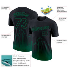 Laden Sie das Bild in den Galerie-Viewer, Uksn Individuelles Schwarz Kelly-Grün 3D Dallas City Edition Fade Fashion Funktions-T-Shirt
