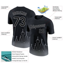 Laden Sie das Bild in den Galerie-Viewer, Uksn Individuelles Schwarz Grau 3D San Antonio City Edition Fade Fashion Funktions-T-Shirt
