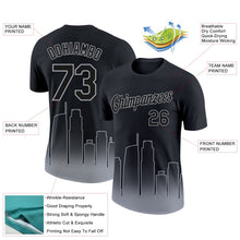 Laden Sie das Bild in den Galerie-Viewer, Uksn Individuelles Schwarz Grau 3D Los Angeles City Edition Fade Fashion Funktions-T-Shirt
