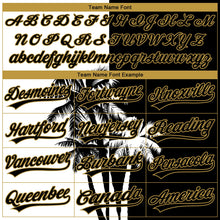 Laden Sie das Bild in den Galerie-Viewer, Uksn Individuelles Bestickt Schwarz Weiß-Altgold 3D Hawaii Kokospalmen Sport Pullover Sweatshirt Hoodie
