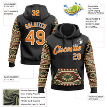 Laden Sie das Bild in den Galerie-Viewer, Uksn Individuelles Bestickt Schwarz Bay Orange Creme Rot Grün-Weiß 3D Mexiko Azteken Muster Sport Pullover Sweatshirt Hoodie
