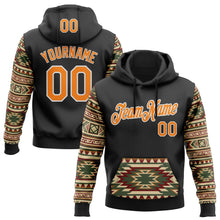 Laden Sie das Bild in den Galerie-Viewer, Uksn Individuelles Bestickt Schwarz Bay Orange Creme Rot Grün-Weiß 3D Mexiko Azteken Muster Sport Pullover Sweatshirt Hoodie
