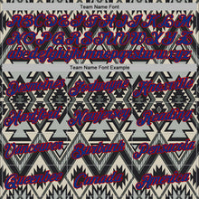 Laden Sie das Bild in den Galerie-Viewer, Uksn Individuelles Bestickt Schwarz Royalblau Grau-Rot 3D Mexiko Azteken Muster Sport Pullover Sweatshirt Hoodie
