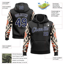 Laden Sie das Bild in den Galerie-Viewer, Uksn Individuelles Bestickt Schwarz Marineblau Creme Orange-Weiß 3D Mexiko Azteken Muster Sport Pullover Sweatshirt Hoodie
