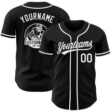 Laden Sie das Bild in den Galerie-Viewer, Uksn Individuelles Schwarz-Weiß Authentisches Baseball-Trikot
