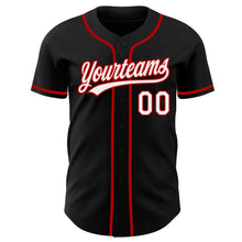Laden Sie das Bild in den Galerie-Viewer, Uksn Individuelles Schwarz Weiß-Rot Authentisches Baseball-Trikot
