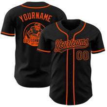 Laden Sie das Bild in den Galerie-Viewer, Uksn Individuelles Schwarz-Orange Authentisches Baseball-Trikot
