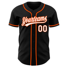 Laden Sie das Bild in den Galerie-Viewer, Uksn Individuelles Schwarz Weiß-Orange Authentisches Baseball-Trikot
