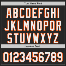 Laden Sie das Bild in den Galerie-Viewer, Uksn Individuelles Schwarz Weiß-Orange Authentisches Baseball-Trikot
