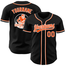 Laden Sie das Bild in den Galerie-Viewer, Uksn Individuelles Schwarz Orange-Weiß Authentisches Baseball-Trikot
