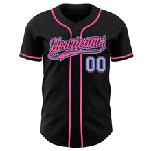 Laden Sie das Bild in den Galerie-Viewer, Uksn Individuelles Schwarz Hellblau-Pink Authentisches Baseball-Trikot
