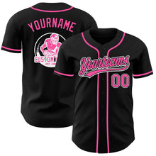 Laden Sie das Bild in den Galerie-Viewer, Uksn Individuelles Schwarz Pink-Weiß Authentisches Baseball-Trikot
