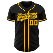 Laden Sie das Bild in den Galerie-Viewer, Uksn Individuelles Schwarz-Gold Authentisches Baseball-Trikot
