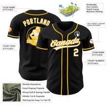 Laden Sie das Bild in den Galerie-Viewer, Uksn Individuelles Schwarz Weiß-Gold Authentisches Baseball-Trikot
