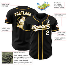 Laden Sie das Bild in den Galerie-Viewer, Uksn Individuelles Schwarz Weiß-Altgold Authentisches Baseball-Trikot
