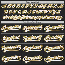 Laden Sie das Bild in den Galerie-Viewer, Uksn Individuelles Schwarz Weiß-Altgold Authentisches Baseball-Trikot
