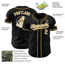 Laden Sie das Bild in den Galerie-Viewer, Uksn Individuelles Schwarz Altgold-Weiß Authentisches Baseball-Trikot
