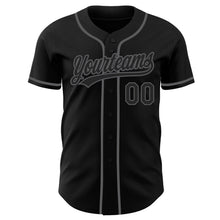 Laden Sie das Bild in den Galerie-Viewer, Uksn Individuelles Schwarz-Stahlgrau Authentisches Baseball-Trikot
