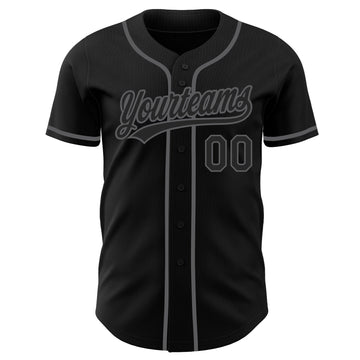 Uksn Individuelles Schwarz-Stahlgrau Authentisches Baseball-Trikot