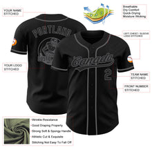 Laden Sie das Bild in den Galerie-Viewer, Uksn Individuelles Schwarz-Stahlgrau Authentisches Baseball-Trikot
