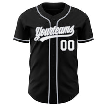 Laden Sie das Bild in den Galerie-Viewer, Uksn Individuelles Schwarz Weiß-Grau Authentisches Baseball-Trikot
