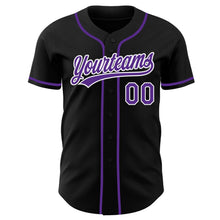 Laden Sie das Bild in den Galerie-Viewer, Uksn Individuelles Schwarz Violett-Weiß Authentisches Baseball-Trikot
