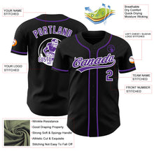 Laden Sie das Bild in den Galerie-Viewer, Uksn Individuelles Schwarz Violett-Weiß Authentisches Baseball-Trikot
