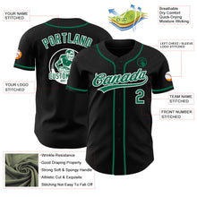 Laden Sie das Bild in den Galerie-Viewer, Uksn Individuelles Schwarz Kelly-Grün-Weiß Authentisches Baseball-Trikot
