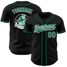 Laden Sie das Bild in den Galerie-Viewer, Uksn Individuelles Schwarz Kelly-Grün-Weiß Authentisches Baseball-Trikot
