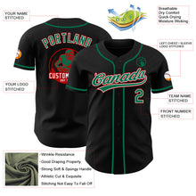Laden Sie das Bild in den Galerie-Viewer, Uksn Individuelles Schwarz Kelly-Grün Weiß-Rot Authentisches Baseball-Trikot

