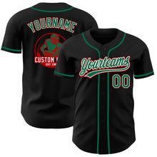 Laden Sie das Bild in den Galerie-Viewer, Uksn Individuelles Schwarz Kelly-Grün Weiß-Rot Authentisches Baseball-Trikot
