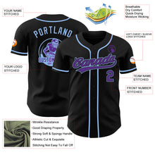 Laden Sie das Bild in den Galerie-Viewer, Uksn Individuelles Schwarz Violett-Hellblau Authentisches Baseball-Trikot
