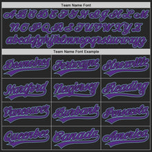 Laden Sie das Bild in den Galerie-Viewer, Uksn Individuelles Schwarz Violett-Hellblau Authentisches Baseball-Trikot

