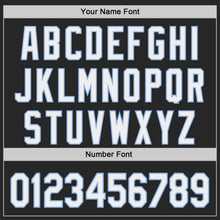 Laden Sie das Bild in den Galerie-Viewer, Uksn Individuelles Schwarz Weiß-Hellblau Authentisches Baseball-Trikot
