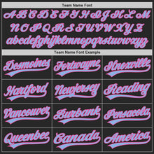 Laden Sie das Bild in den Galerie-Viewer, Uksn Individuelles Schwarz Hellblau-Pink Authentisches Baseball-Trikot
