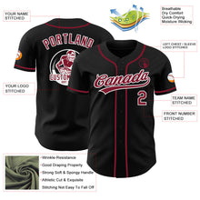 Laden Sie das Bild in den Galerie-Viewer, Uksn Individuelles Schwarz Karmesinrot-Weiß Authentisches Baseball-Trikot
