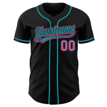 Laden Sie das Bild in den Galerie-Viewer, Uksn Individuelles Schwarz Pink-Petrol Authentisches Baseball-Trikot
