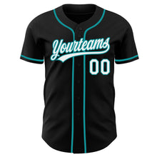 Laden Sie das Bild in den Galerie-Viewer, Uksn Individuelles Schwarz Weiß-Petrol Authentisches Baseball-Trikot
