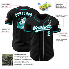 Laden Sie das Bild in den Galerie-Viewer, Uksn Individuelles Schwarz Weiß-Petrol Authentisches Baseball-Trikot
