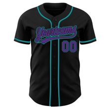 Laden Sie das Bild in den Galerie-Viewer, Uksn Individuelles Schwarz Violett-Petrol Authentisches Baseball-Trikot
