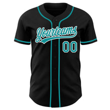 Laden Sie das Bild in den Galerie-Viewer, Uksn Individuelles Schwarz Petrol-Weiß Authentisches Baseball-Trikot

