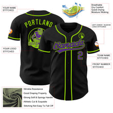 Laden Sie das Bild in den Galerie-Viewer, Uksn Individuelles Schwarz Violett-Neongrün Authentisches Baseball-Trikot
