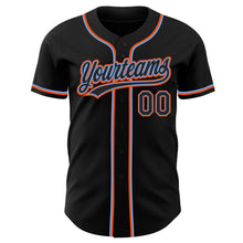 Laden Sie das Bild in den Galerie-Viewer, Uksn Individuelles Schwarz Puderblau-Orange Authentisches Baseball-Trikot
