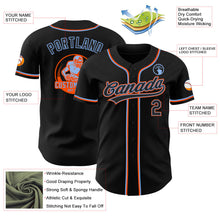 Laden Sie das Bild in den Galerie-Viewer, Uksn Individuelles Schwarz Puderblau-Orange Authentisches Baseball-Trikot
