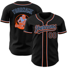 Laden Sie das Bild in den Galerie-Viewer, Uksn Individuelles Schwarz Puderblau-Orange Authentisches Baseball-Trikot
